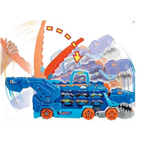 Hot Wheels Грузовик перевозчик в форме тираннозавра HNG купить в официальном интернет магазине