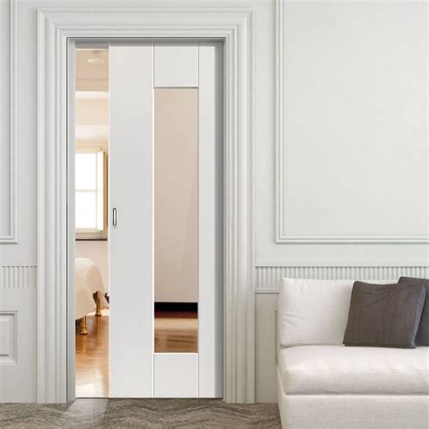 Axis Single Evokit Pocket Door Clear Glass White Primed Doors Interior Pocket Doors