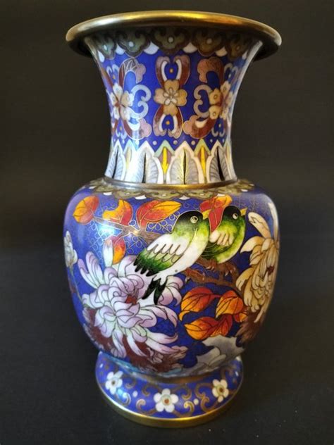 Vase Bronze Mail Fleurs Oiseau Chine Fin Du Catawiki