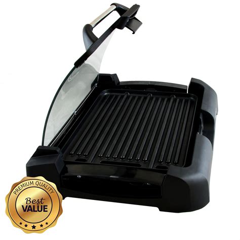 Smokeless Indoor Electric Grill 1800 Watts Non Stick Bbq Removable W Glass Lid 602573378441 Ebay