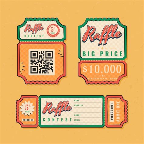 Premium Vector | Raffle ticket template set