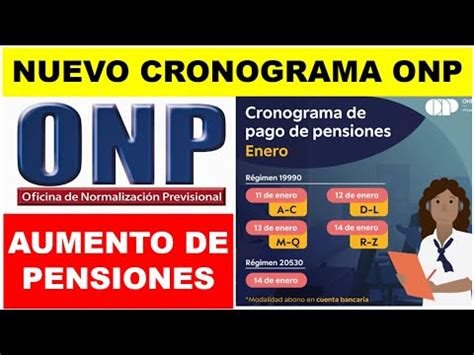 Urgente Nuevo Cronograma De Pago Onp Aumento De Pensiones Para El