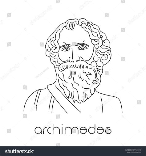 Portrait Ancient Greek Mathematician Archimedes Vector Có Sẵn Miễn