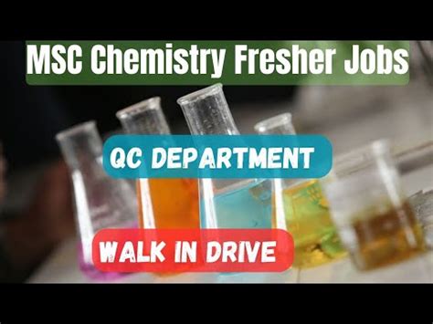 Msc Chemistry Fresher Jobs Msc Chemistry Fresher Jobs In Qc