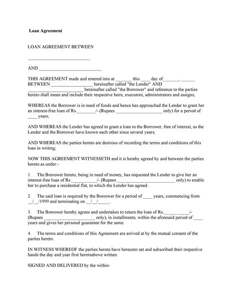 40 Free Loan Agreement Templates Word PDF Template Lab