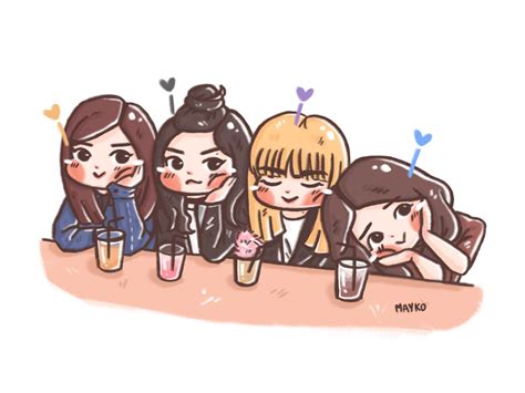 Blackpink Rose Jennie Lisa Jisoo Fanart Mayko Desenhos De Bff