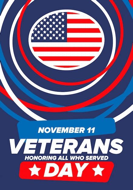 Premium Vector Veterans Day In United States Federal Holiday Honoring