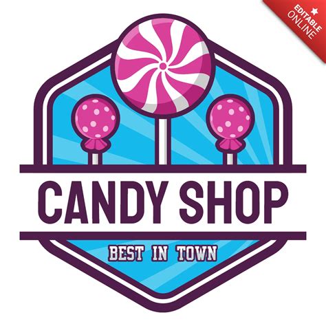 Candy Shop Badge Logo Design Template Free Design Template