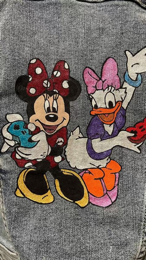 Minnie and daisy painted jacket | Painted jacket, Character, Disney ...