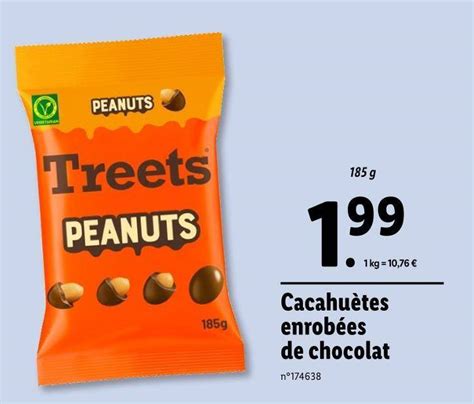 Promo TREETS Cacahuètes enrobées de chocolat chez Lidl