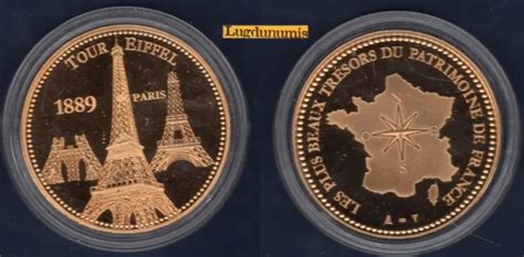 MÉDAILLE TOUR EIFFEL Les plus Beaux Trésors Patrimoine de France EUR 6