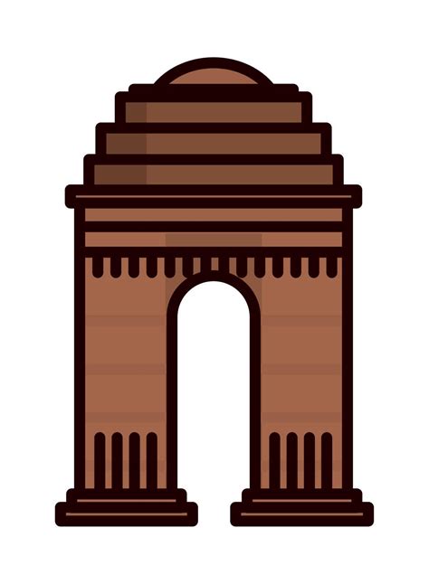 Indian Gate Landmark 10966842 Vector Art At Vecteezy