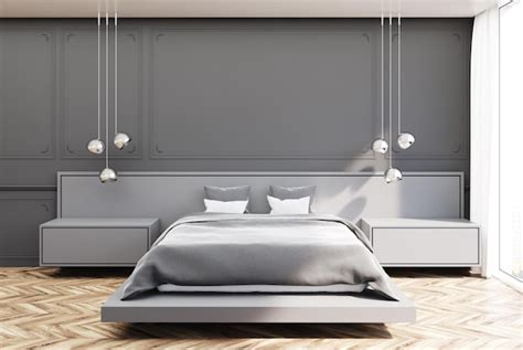 premium photo gray bedroom gray bed