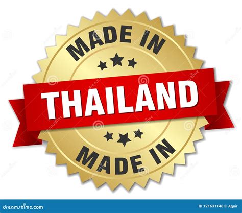 Made in Thailand badge stock vector. Illustration of ribbon - 121631146