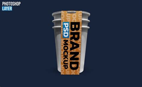 Premium Psd Plastic Cups Mockup