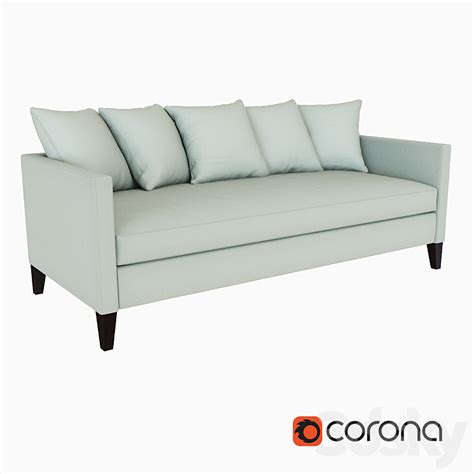 West Elm Dunham Down Filled Sofa Toss Back Sofa 3D Model