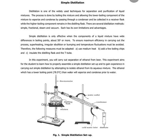 Solved Simple Distillation Distillation Is One Of The Widely