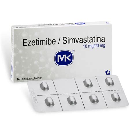 Ezetimiba 10 Mg Simvast 20 Mg 14 Tabletas Mk Farmaprime