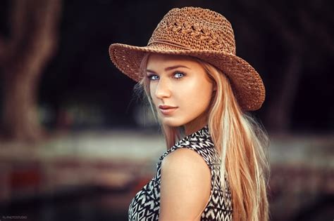 Blue Eyes Millinery Face Portrait Eva Mikulski Looking At Viewer