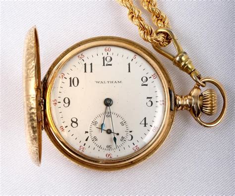 Sold Price Waltham K Yellow Gold Hunting Case Pocket Watch K