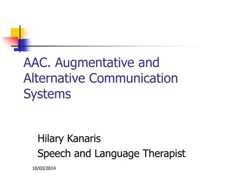 PPT AAC Augmentative And Alternative Communication Systems