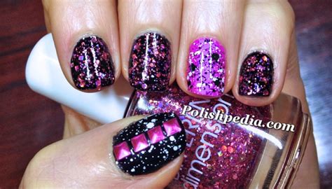 Fuchsia Glitter Splatter Nails Polishpedia Nail Art Nail Guide