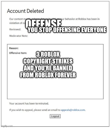 Banned From Roblox Imgflip