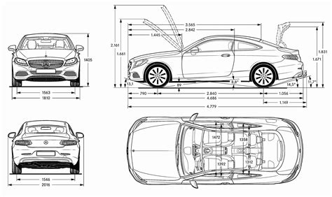 Mercedes Benz C Class 2016 Blueprint Download Free Blueprint For 3d Modeling