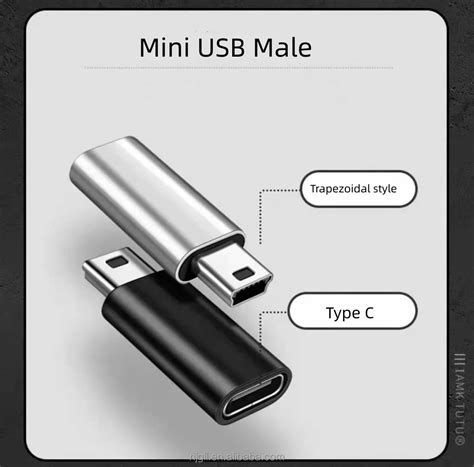 Aluminum Mini Usb 2 0 Mini B Male To Type C Usb C Usb C Female Converter Adapter Buy 5 Pin