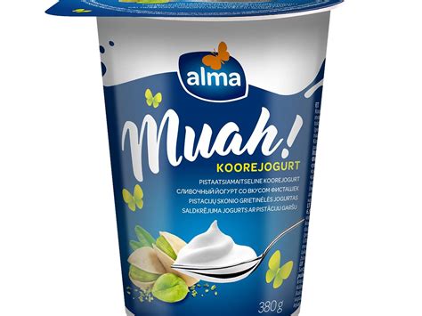 Alma Muah Cream Yoghurt Pistachio Flavoured 380g Valio