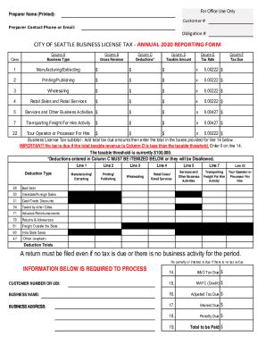 Fillable Online 2020 Application For Business License Tax Certificate