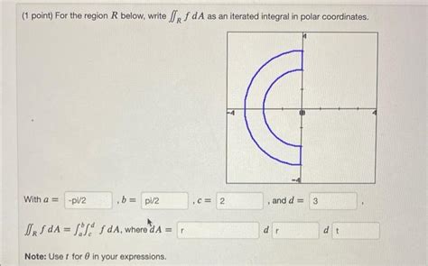 Solved Point For The Region R Below Write Rfda As An Chegg