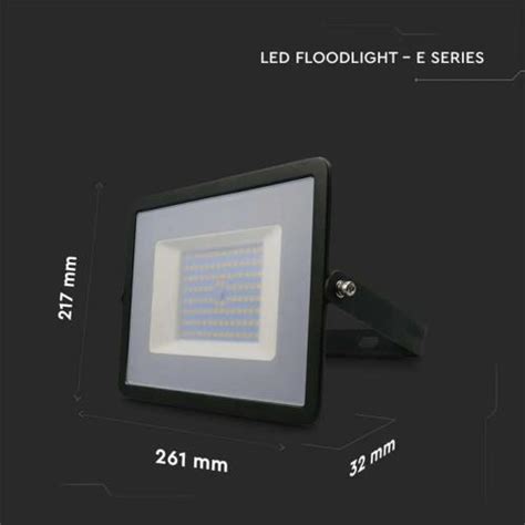 V Tac W Led Floodlight Smd E Series G Black Body K Sku