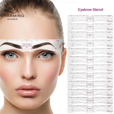 Charming Women Styles Set Reusable Eyebrow Stencil Kit Diy Eyebrow