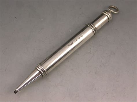 Early Th Century Asprey Silver Gatling Gun Propelling Pencil By