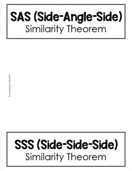 SSS and SAS Similarity Theorems - Editable Foldable for Geometry