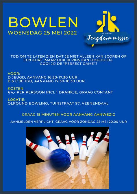 Bowlen Voor De B C En D Jeugd Op 25 Mei Korfbalvereniging Skf