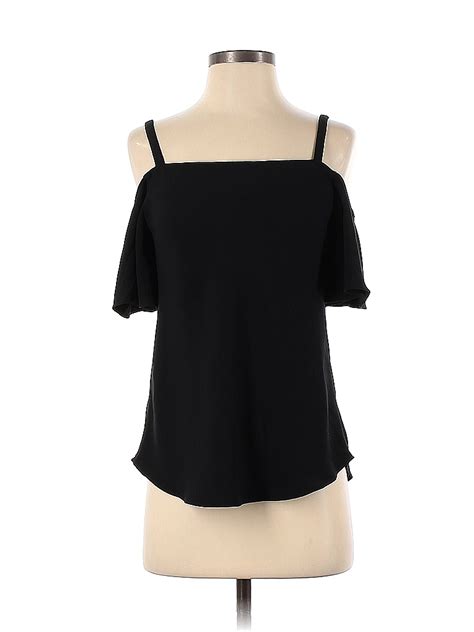 Ann Taylor 100 Polyester Black Short Sleeve Blouse Size S 84 Off