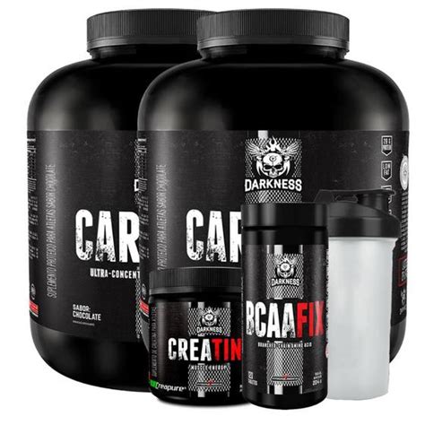 Suplemento Em Po Darkness 2x Carnibol 1 8kg Chocolate Bcaa Fix