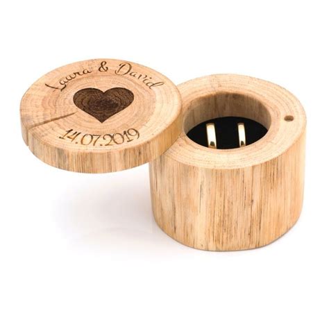 Ringbox Ringkästchen Holz zur Hochzeit personalisiert Heart