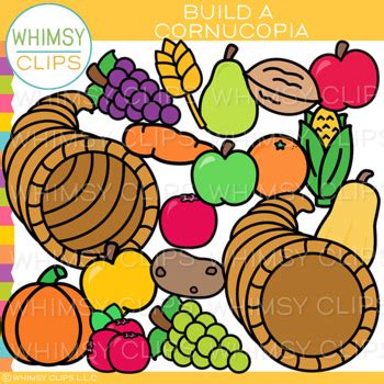 Build a Thanksgiving Cornucopia Clip Art - Thanksgiving Sequencing