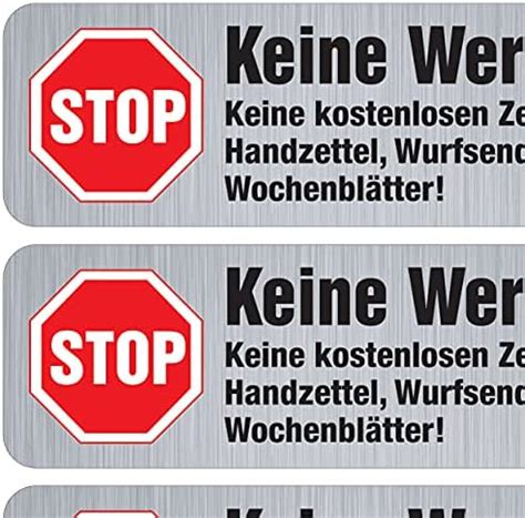 Briefkastenaufkleber Achtung Stop Bitte Keine Werbung Aufkleber