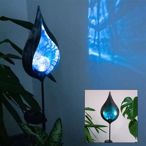 SOLAIRE LED FICHE Lampe Noir Bleu Déco Extérieur Éclairage Balcon