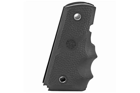 Hogue Inc 1911 Officers Model Rubber Grip W Finger Grooves Black