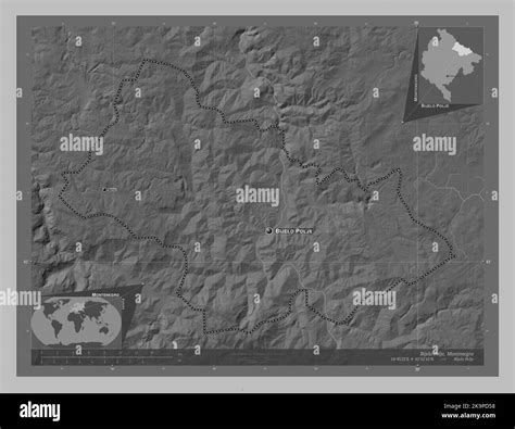 Bijelo Polje Municipio De Montenegro Mapa De Elevación En Escala De