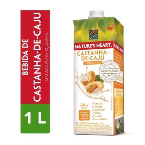 Bebida Vegetal Natures Heart Castanha De Caju 1l Sonda Supermercado