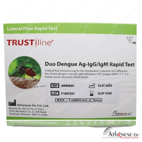 Duo Dengue Ag NS1 IgG IgM Rapid Test Rapid Kit Athenese Dx