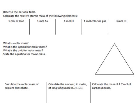 A Level Chemistry Amount Of Substance Guided Notes Teaching Resources