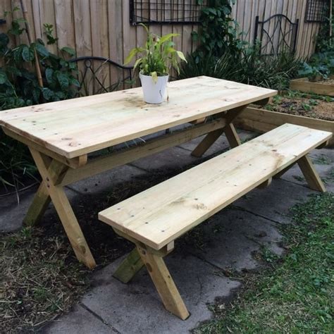 Diy X Leg Picnic Table And Bench Woodworking Plans By Buildeazy