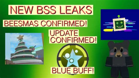 NEW BSS UPDATE LEAKS UPDATE BEESMAS CONFIRMED Roblox Bee Swarm